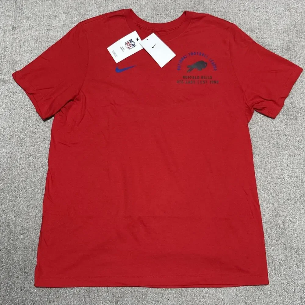 Nike NFL Team Apparel Buffalo Bills Red Split Logo Tee Size Large NWT